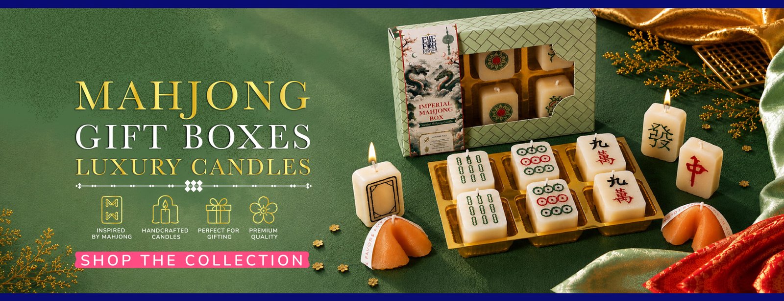 Luxury mahjong gift boxes with handcrafted candle collection